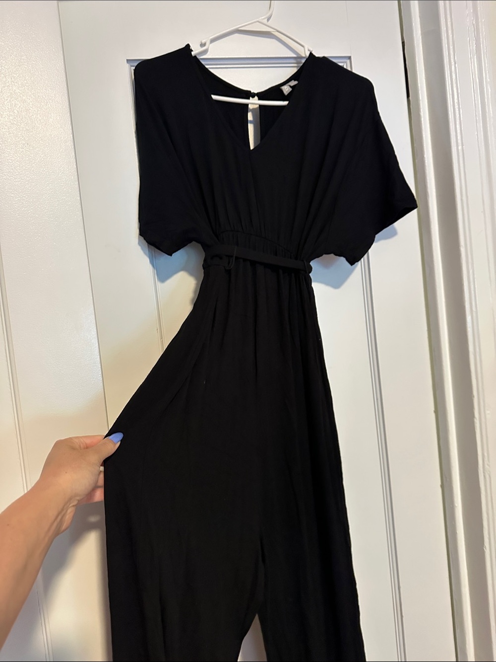 ASOS Maternity Black Short-Sleeve Jumpsuit